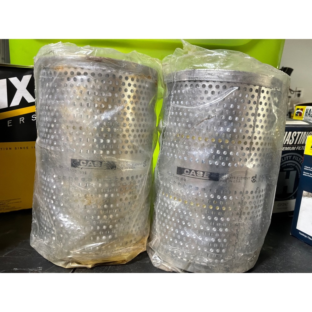 Case Oil Filter Element Heavy Duty 2 Pack Silver New 167726 OEM USA Made